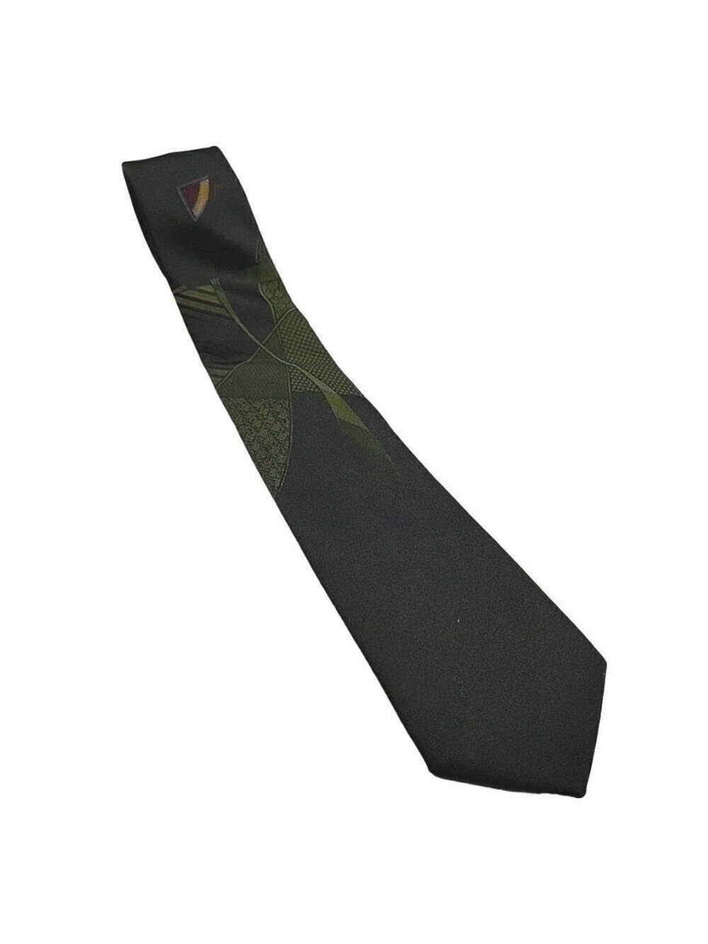 City Streets Black Green Geometric Novelty Necktie